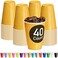 DecorRack Yellow Plastic Cups 12 oz Disposable Cups Reusable Party Supplies 40 Count