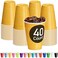 DecorRack Yellow Plastic Cups 12 oz Disposable Cups Reusable Party Supplies 40 Count