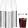 Munfix 100 Silver Plastic Tumblers 16 Oz Clear Elegant Wedding Party Cups with Silver Rim