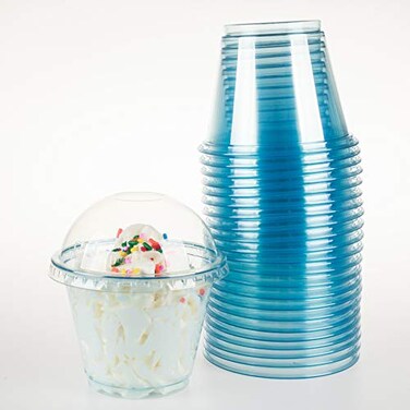 Golden Apple 9oz50sets Color Cups with Dome lids No Hole Blue