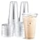 Eupako 24 oz Plastic Cups with Lids Clear Disposable To Go Cups with Lids for Iced Coffee Cold Drinks Smoothies Bubble Boba 50 Sets