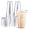 Eupako 24 oz Plastic Cups with Lids Clear Disposable To Go Cups with Lids for Iced Coffee Cold Drinks Smoothies Bubble Boba 50 Sets
