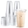 Eupako 24 oz Plastic Cups with Lids Clear Disposable To Go Cups with Lids for Iced Coffee Cold Drinks Smoothies Bubble Boba 50 Sets