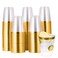 JOLLY CHEF 100 Pack 10 oz Gold Plastic Cups Clear Plastic Glasses Tumblers Elegant Gold Rimmed Disposable Cups Perfect for Weddings Thanksgiving Day Christmas