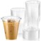 Fit Meal Prep 50 Pack 12 oz Clear Plastic Cups with Flat Lids Disposable Iced Coffee Cups BPA Free Premium Crystal Smoothie Cup for Party Lemonade Stand Cold Drinks Juice Milkshake