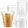Fit Meal Prep 50 Pack 12 oz Clear Plastic Cups with Flat Lids Disposable Iced Coffee Cups BPA Free Premium Crystal Smoothie Cup for Party Lemonade Stand Cold Drinks Juice Milkshake