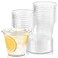 Fit Meal Prep 50 Pack 9 oz Clear Plastic Cups with Flat Lids Disposable Iced Coffee Cups BPA Free Premium Crystal Smoothie Cup for Party Lemonade Stand Cold Drinks Juice Milkshake