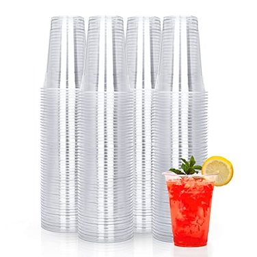 TashiBox 16oz 150 Cups Clear Plastic Cups disposable plastic cups for teasmoothies Sodas and Mixed Drinks