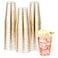 JOLLY CHEF 14 oz 50 Pack Gold Plastic Cups Disposable Gold Glitter Plastic Cups Tumblers Ideal for Wedding Halloween Thanksgiving Christmas Parties