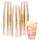 JOLLY CHEF 14 oz 50 Pack Gold Plastic Cups Disposable Gold Glitter Plastic Cups Tumblers Ideal for Wedding Halloween Thanksgiving Christmas Parties