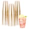JOLLY CHEF 14 oz 50 Pack Gold Plastic Cups Disposable Gold Glitter Plastic Cups Tumblers Ideal for Wedding Halloween Thanksgiving Christmas Parties
