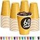 DecorRack Yellow Plastic Cups 12 oz Disposable Cups Party Supplies 60 Count