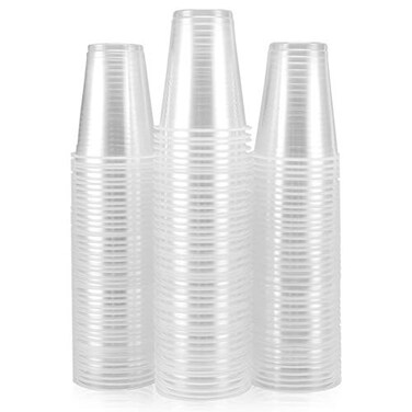 Kuerqi 100 Pack 8 Oz Plastic Cups Clear Plastic Cups 8 Oz Durable Party Cups for Home Office Outdoor