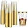 CHATEAU FINE 100 Gold Plastic Cups 12 oz Gold Glitter with a Gold Rim Premium Disposable Party Cups Elegant and Classy Sturdy Cups Weddings Birthdays Anniversaries and Other Social Events