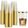 CHATEAU FINE 100 Gold Plastic Cups 12 oz Gold Glitter with a Gold Rim Premium Disposable Party Cups Elegant and Classy Sturdy Cups Weddings Birthdays Anniversaries and Other Social Events