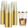 CHATEAU FINE 100 Gold Plastic Cups 12 oz Gold Glitter with a Gold Rim Premium Disposable Party Cups Elegant and Classy Sturdy Cups Weddings Birthdays Anniversaries and Other Social Events