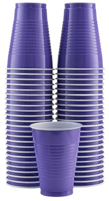 Amcrate Purple Colored Disposable Cups 12Ounce Strong Sturdy Party Cups 50 Pack for Wedding Christmas Halloween