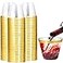 I00000 200 Pack Gold Plastic Cups 9 Oz Elegant Clear Plastic Cups Gold Rimmed Disposable Wine Glasses Fancy Disposable Party Cup Wedding Cup Drinking Tumblers Cocktail Glasses Perfect for Party