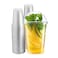 Green Direct 16 oz Disposable Drinking Clear Plastic Cups with Lids for Ice coffee Bubble Boba Tea Cold Drinks Smoothie Pack of 50