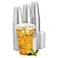 Green Direct 24 oz Disposable Cups With Lids Clear Plastic Cups With Lids Iced Coffee Cups For Bubble Boba Tea Cup and Flat Lid For Cold Drinking Smoothie 50 Sets