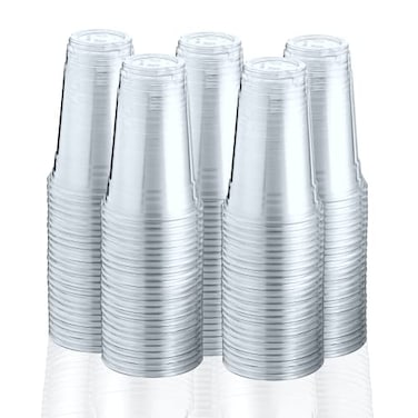 Green Direct 20 oz Disposable Clear Drinking Plastic Cups for Boba Tea Ice Coffee 100 Pack