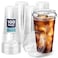 Fit Meal Prep 100 Pack 24 oz Clear Plastic Cups with Strawless Sip Lids Disposable Plastic Coffee Cups with Lids To Go Cups for Iced Coffee Smoothies Soda Party Drinks Bubble Tea Cold Beverage