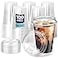 Fit Meal Prep 100 Pack 16 oz Clear Plastic Cups With Strawless Sip Lids Disposable To Go Cups for Iced Coffee Smoothies Soda Party Drinks Bubble Tea Cold Beverage