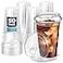 Fit Meal Prep 50 Pack 20 oz Clear Plastic Cups with Strawless Sip Lids Disposable Plastic Coffee Cups with Lids To Go Cups for Iced Coffee Smoothies Soda Party Drinks Bubble Tea Cold Beverage