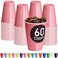 DecorRack Light Pink Plastic Cups 12 oz Disposable Cups Party Supplies 60 Count