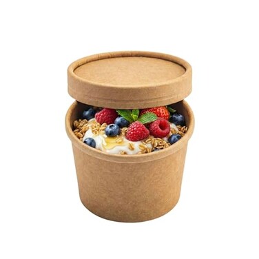 Restaurantware LIDS ONLY Coppetta Lids For 4 Ounce Ice Cream Cup 200 NoLeak Lid For Treat Cups Cups Sold Separately For Hot And Cold Foods Kraft Paper Lid For Chili Cup