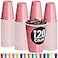 DecorRack Light Pink Plastic Cups 12 oz Disposable Cups Reusable Party Supplies 120 Count