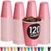DecorRack Light Pink Plastic Cups 12 oz Disposable Cups Reusable Party Supplies 120 Count