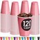 DecorRack Light Pink Plastic Cups 12 oz Disposable Cups Reusable Party Supplies 120 Count