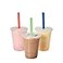 FULING Clear Plastic Cups With Lids Disposable Cups for Iced Drinks Coffee Tea Smoothie Bubble Boba 100 Sets 16 oz
