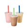 FULING Clear Plastic Cups With Lids Disposable Cups for Iced Drinks Coffee Tea Smoothie Bubble Boba 100 Sets 16 oz