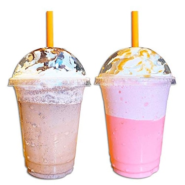 Aatriet 12 oz Clear Plastic Cups with Dome Lids 100 Sets Disposable Party cups for To Go Iced Coffee Cold Drinks Smoothie Bubble Boba Tea Juice Parfait Frappuccino Milkshake Nice Sealing Fruit Cup