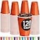DecorRack Orange Plastic Cups 12 oz Disposable Cups Reusable Party Supplies 120 Count