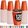 DecorRack Orange Plastic Cups 12 oz Disposable Cups Reusable Party Supplies 120 Count