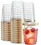 PLASTICPRO Disposable Plastic Tumblers Gold Rim 100