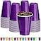 DecorRack Purple Plastic Cups 12 oz Disposable Cups Reusable Party Supplies 40 Count
