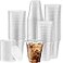 ELEGANT DISPOSABLES Crystal Clear PET Cups With Flat lids for Iced Coffee 12 oz