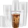 ELEGANT DISPOSABLES Crystal Clear PET Cups With Flat lids for Iced Coffee 32 oz