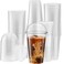 ELEGANT DISPOSABLES 50 Sets 20 Oz Crystal Clear PET Plastic Cups With Dome lids for Iced Coffee Cold Drinks Milkshake Slush Cups Smoothys Slurpee Partys Plastic Disposable Cups