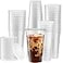 ELEGANT DISPOSABLES Crystal Clear PET Cups With Flat lids for Iced Coffee 24 oz