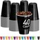 DecorRack Black Plastic Cups 12 oz Disposable Cups Reusable Party Supplies 40 Count