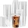 ELEGANT DISPOSABLES Crystal Clear PET Cups With Flat lids for Iced Coffee 50 20 oz