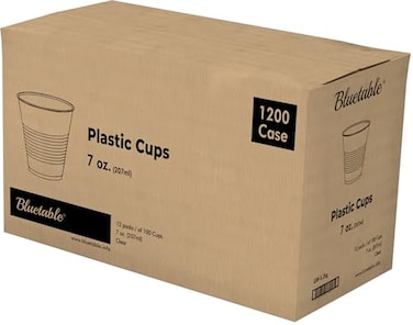 Bluetable Plastic Cups Bulk Disposable Clear Cup 7 oz 1200 Count BPAFree Good For Cold Drinks Party Cup Water Cooler Dispenser Transparent Cups for Water Juice Ice Tea Soda 1200 PackCase