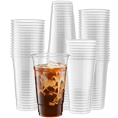 ELEGANT DISPOSABLES Crystal Clear PET Cups for Iced CoffeeMilkshake Cold Drinks Slush Smoothys Slurpee Ice cream Dessert Partys Plastic Disposable Cups 50 24 oz