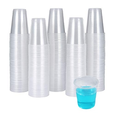 Turbo Bee 300 Pack 3 OZ Clear Plastic CupsDisposable Bathroom Mouthwash Cups Small Plastic Espresso Tumblers Ideal for Drinking Tasting Food Samples