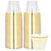 PLASTICPRO 9 oz Disposable Plastic Party CupsOld fashioned Designed Tumblers With gold Rim 100 Count Crystal Clear